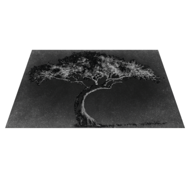 Tovaglietta americana textu silhouette artistica albero - TenStickers