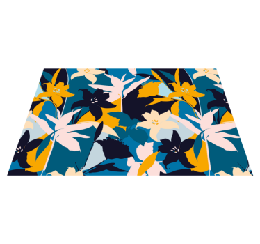 Tovaglietta americana originale motivo floreale turchese - TenStickers
