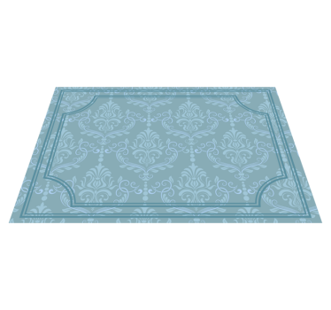 Tovaglietta americana elegante barocco floreale blu - TenStickers