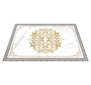 Tovaglietta americana elegante marmo bianco barocco - TenStickers