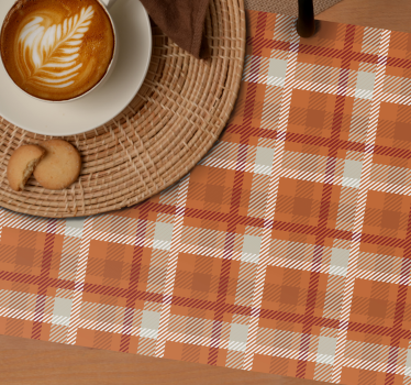 Tovaglietta americana elegante motivo a scacchi arancioni - TenStickers