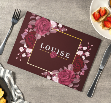 Personalizzare le tovagliette in vinile con nome rose - TenStickers