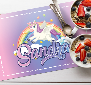 Belle tovagliette per bambini unicorno personalizzabili - TenStickers