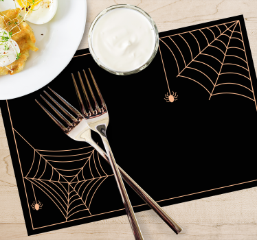 Classica ragnatela su sfondo nero tovagliette di halloween - TenStickers