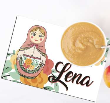 Tovaglietta americana con nome illustrazione matrioska - TenStickers
