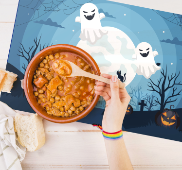 Tovaglietta americana di halloween scena di fantasmi giocosi - TenStickers