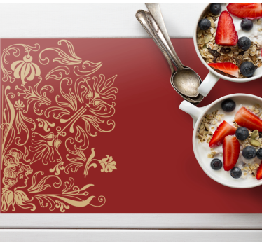 Tovaglietta americana elegante con accenti floreali eleganti - TenStickers
