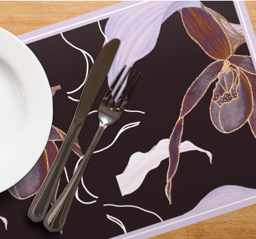 Tovaglietta americana elegante motivo floreale orchidea - TenStickers