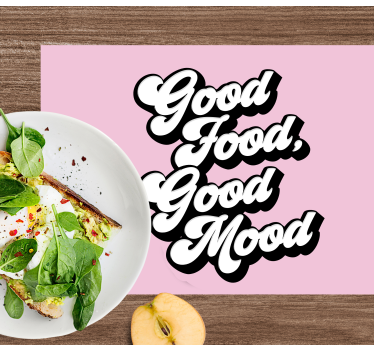 Tovaglietta americana frase buon cibo citazione - TenStickers