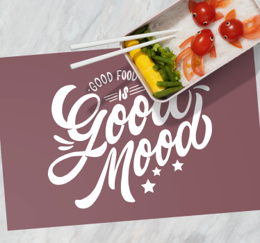 Tovaglietta americana frase buon umore a tavola - TenStickers
