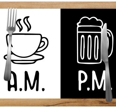 Tovaglietta americana frase caffè birra contrasto - TenStickers