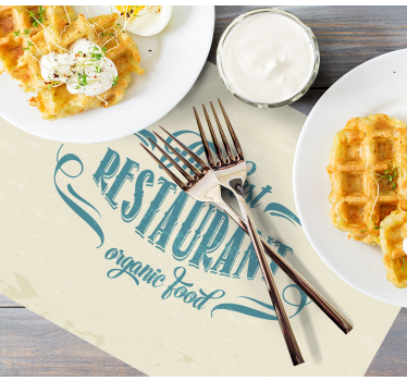 Tovaglietta americana frase cibo organico ristorante - TenStickers