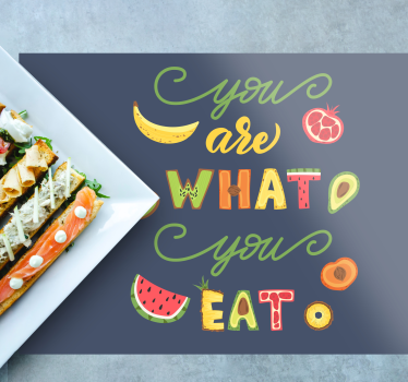 Tovaglietta americana frase citazione cibo colorata - TenStickers