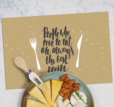 Tovaglietta americana frase citazioni con forchette - TenStickers