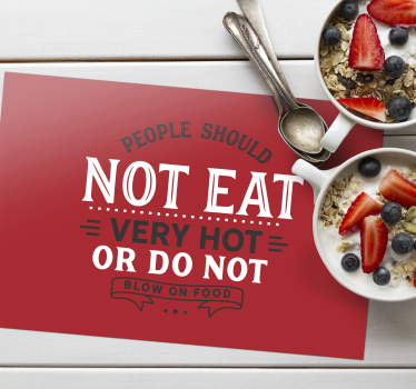Tovaglietta americana frase messaggio educativo alimentare - TenStickers