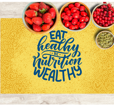 Tovaglietta americana frase nutrizione sana ricchezza - TenStickers
