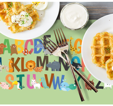 Tovaglietta americana infantile alfabetiere animali - TenStickers