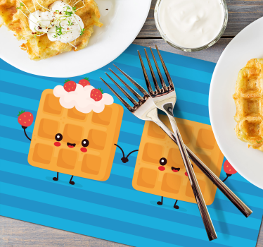 Tovaglietta americana infantile amici waffle felici - TenStickers