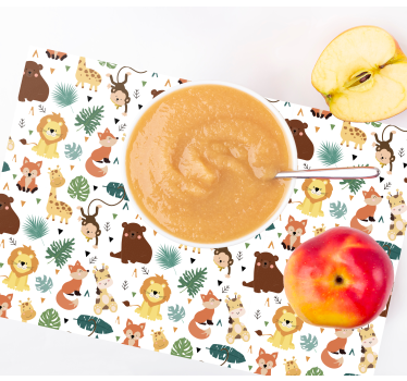 Tovaglietta americana infantile con motivi animali carini - TenStickers