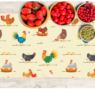 Tovaglietta americana infantile con motivi di pollo colorati - TenStickers