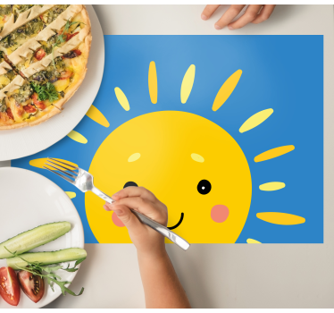 Tovaglietta americana infantile faccia del sole sorridente - TenStickers