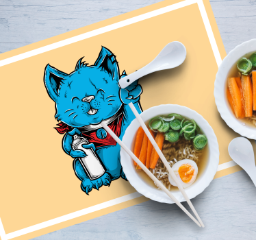 Tovaglietta americana infantile gatto blu allegro - TenStickers