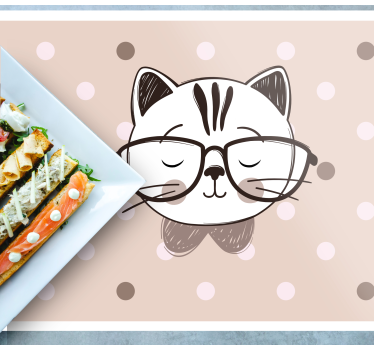 Tovaglietta americana infantile gatto con occhiali - TenStickers