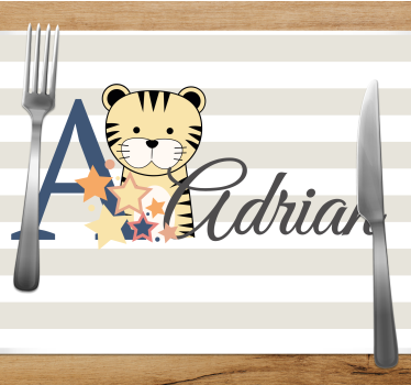 Tovaglietta americana infantile illustrazione tigre carina - TenStickers