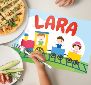 Tovaglietta americana infantile illustrazione treni - TenStickers