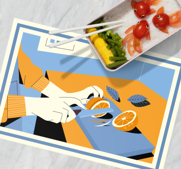 Tovaglietta americana moderna fette di arance fresche - TenStickers