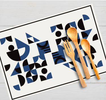 Tovaglietta americana moderna motivi blu geometrici - TenStickers