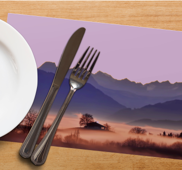 Tovaglietta americana moderna paesaggio montano serene - TenStickers