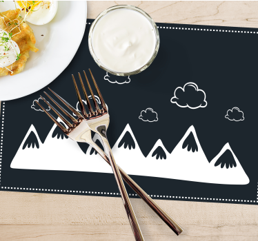 Tovaglietta americana moderna silhouette di montagna - TenStickers