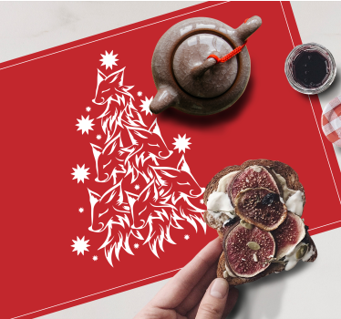 Tovaglietta americana natale albero di volpe stilizzato - TenStickers