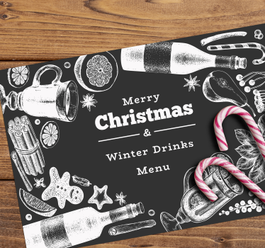 Tovaglietta americana natale menu bevande festive - TenStickers