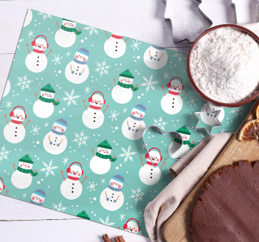 Tovaglietta americana natale motivo pupazzo di neve - TenStickers