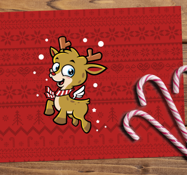 Tovaglietta americana natale personaggio renna carina - TenStickers