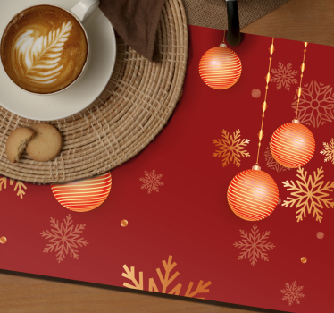 Tovaglietta americana natale sfere ornamentali festive - TenStickers