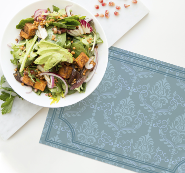 Tovaglietta americana elegante barocco floreale blu - TenStickers
