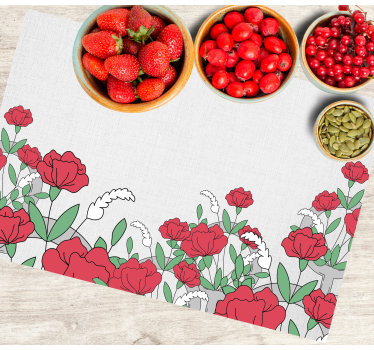 Tovaglietta americana originale con motivo floreale e foglie - TenStickers