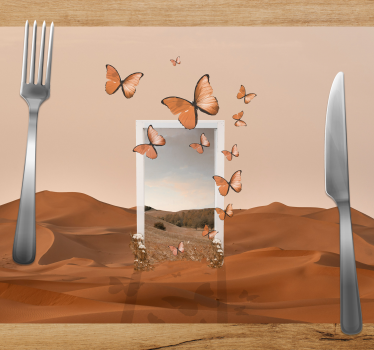 Tovaglietta americana originale cornice di farfalle - TenStickers