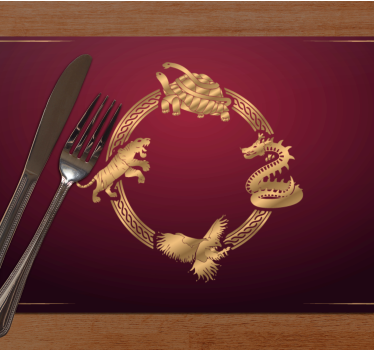 Tovaglietta americana originale emblemi animali dorati - TenStickers