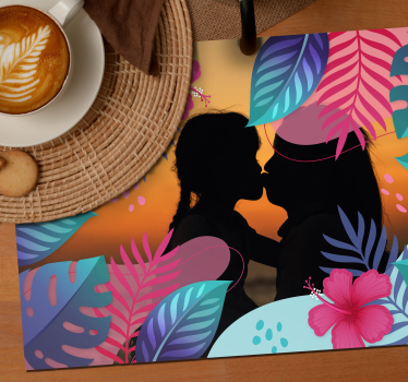 Tovaglietta americana originale foglie tropicali colorate - TenStickers