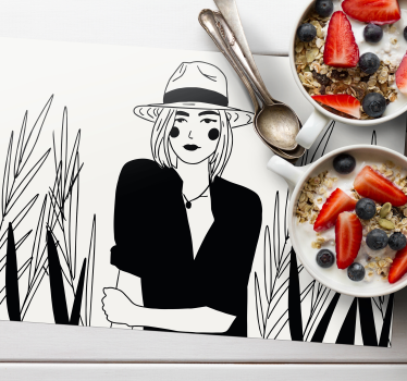 Tovaglietta americana originale illustrazione donna stilosa - TenStickers