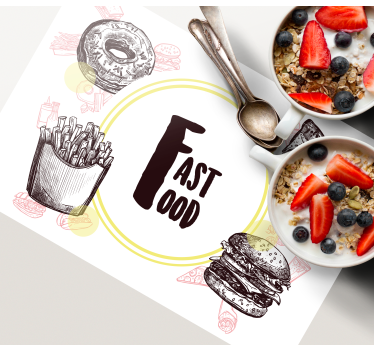 Tovaglietta americana originale illustrazioni fast food - TenStickers