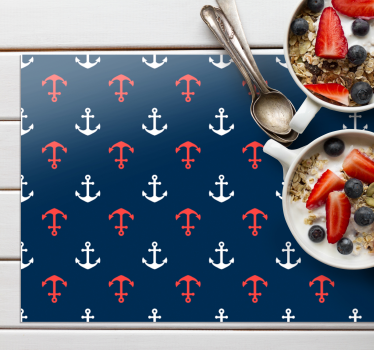 Tovaglietta americana originale motivo ancore nautiche - TenStickers