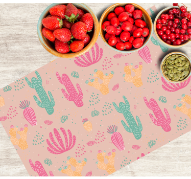 Tovaglietta americana originale motivo cactus vibrante - TenStickers