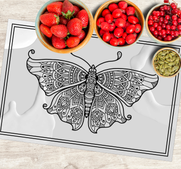 Tovaglietta americana originale motivo farfalle intricate - TenStickers