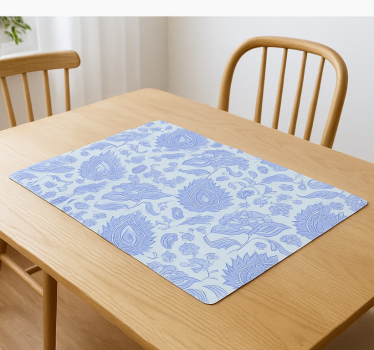 Tovaglietta americana originale motivo floreale blu paisley - TenStickers