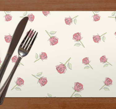 Tovaglietta americana originale motivo floreale rose - TenStickers